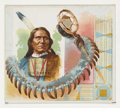 Big Snake, Winnebagoes, from the American Indian Chiefs series (N36) for Allen & Ginter Cigarettes