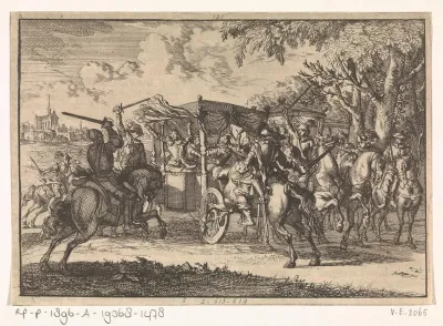 Bij Vaals wordt de koets van de heer Van Wagtendonck, resident der Staten-Generaal, aangevallen door Spaanse ruiters, 1668