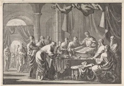 Bijeenkomst van de 72 vertalers van de wet op bevel van koning Ptolomeüs Philadelphus