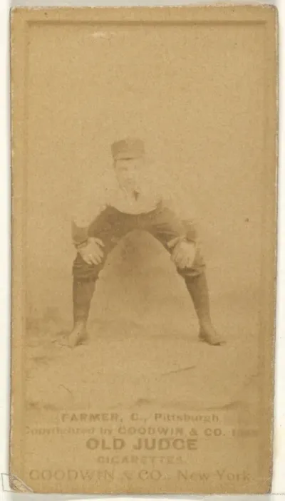 Bill Farmer, Catcher, Pittsburgh, from the Old Judge series (N172) for Old Judge Cigarettes