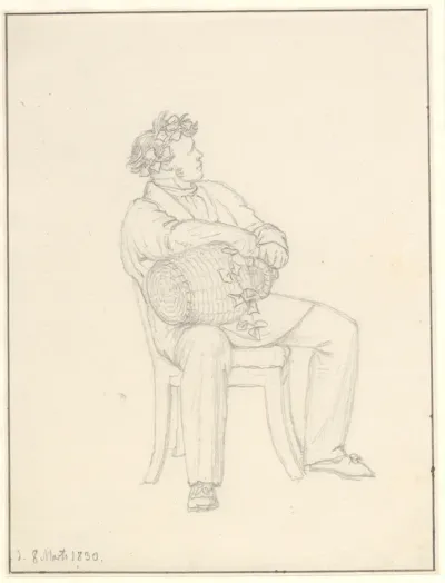 Billedhugger H. E. Freund (1786-1840) fejrer Thorvaldsens romerske fødselsdag.
