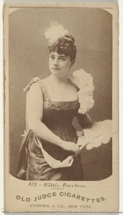 Billie Barlow, from the Actors and Actresses series (N171) for Old Judge Cigarettes
