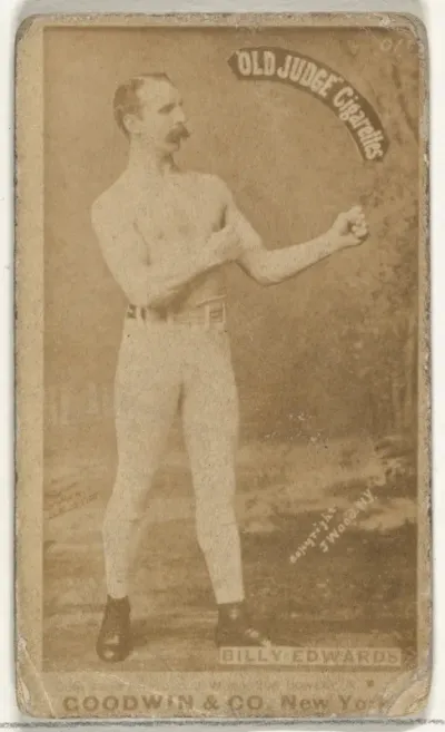 Billy Edwards, from the Celebrities and Prizefighters series (N174) for Old Judge Cigarettes