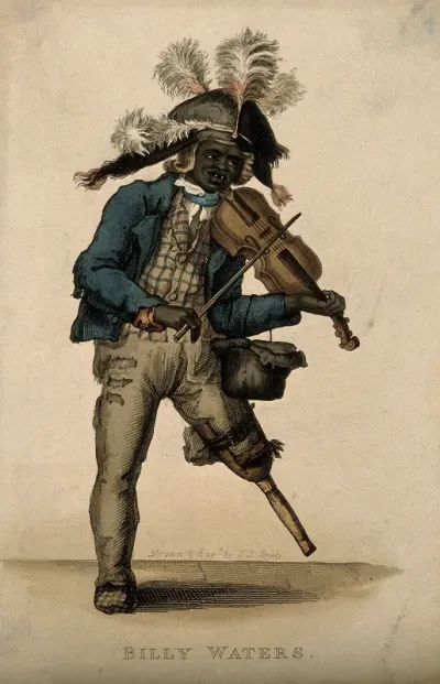 Billy Waters, a one-legged busker