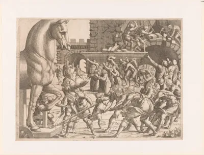 Binnenhalen van het paard van Troje