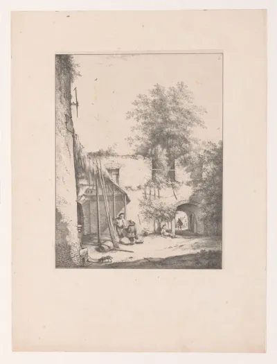 Binnenplaats van een oud kasteel