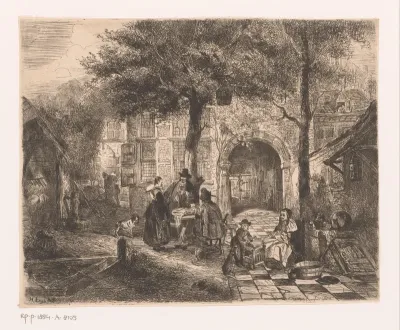Binnenplaats van een Vlaamse herberg