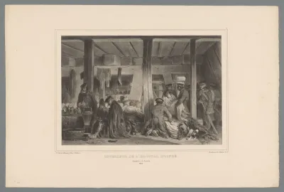 Binnenzijde van het ingegraven veldhospitaal van de Citadel van Antwerpen, 1832