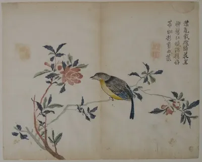 Bird on a Flowering Branch