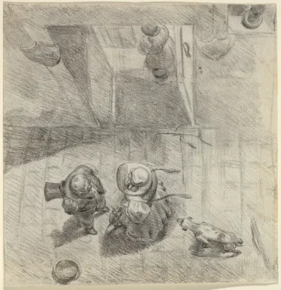 Bird's Eye View of a Man and Woman Conversing