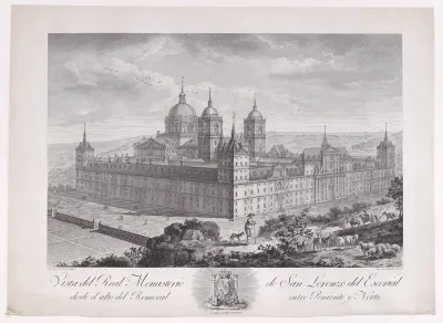 Bird's-eye view of the monastery of El Escorial, from "Views of El Escorial"
