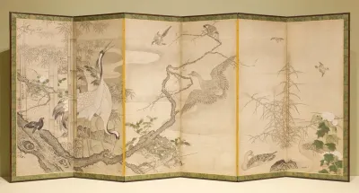 Birds in Landscape [left of a pair]