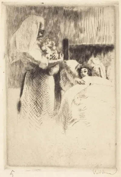 Birth Announcement for Anne-Élisabeth Besnard (Carte de naissance d'Anne-Élisabeth Besnard)