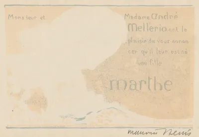 Birth Announcement for Marthe Mellerio