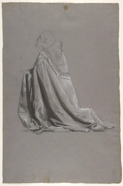 Bishop (lower register; study for wall paintings in the Chapel of Saint Remi, Sainte-Clotilde, Paris, 1858)