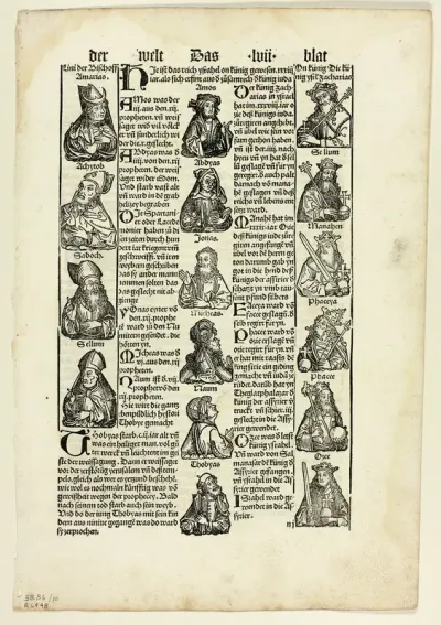 Bishops, Prophets, and Kings from Schedel Weltchronik (Schedel's World History), Plate 10 from Woodcuts from Books of the 15th Century