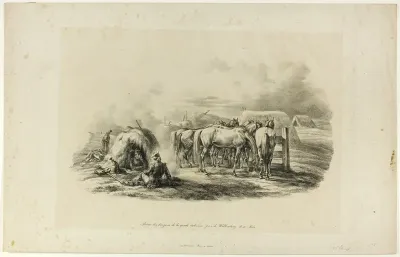 Bivouac of the Dragons of the Italian Guard near Wittenberg on the Tenth of June