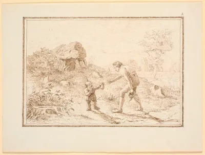Bjergmanden og bonden uden for højen (illustration til eventyret "Bjergmanden og Tordenvejret")
