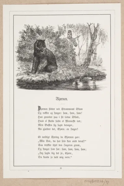 Bjørnen. Illustration til H.V. Kaalund, "Fabler for Børn"