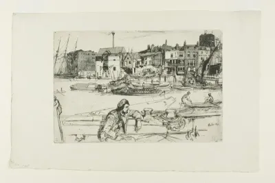Black Lion Wharf, from A Series of Sixteen Etchings of Scenes on the Thames (the "Thames Set")