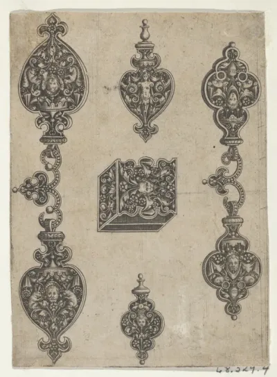 Blackwork Design for Broochs, Bracelets and Pendants