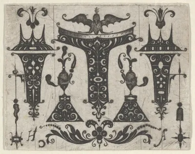 Blackwork Design with Five Motifs