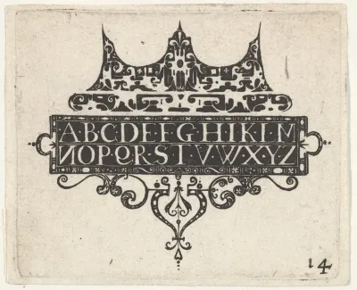 Blackwork Print with the Alphabet