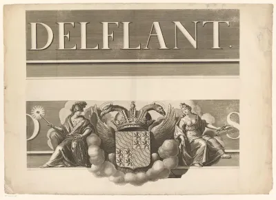 Blad met deel van de titelstrook van een kaart van het Hoogheemraadschap van Delfland