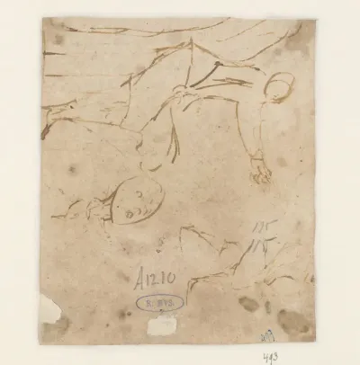 Blad met enkele figuurschetsen