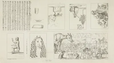 Blad met illustraties voor: De Lantaarn van 1800