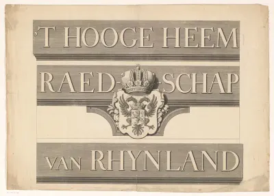 Blad met titelstroken voor een kaart van het Hoogheemraadschap van Rijnland