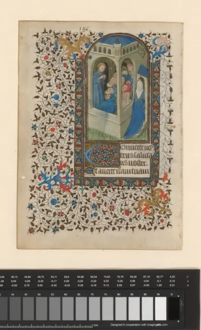 Blad uit een getijdenboek met Christus voor de schriftgeleerden
