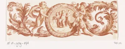 Bladornament met putti (linker deel)