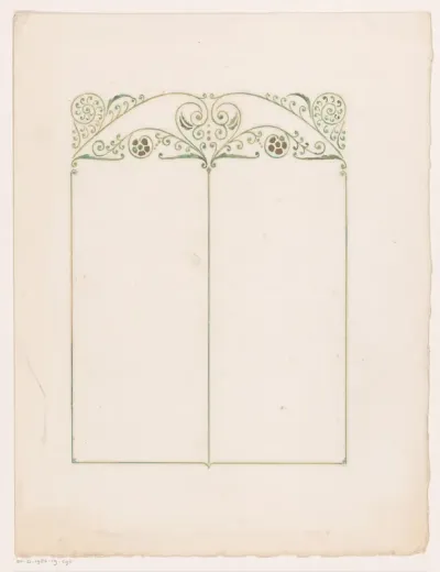 Blanco handtekeningenblad met krulvormige ornamenten
