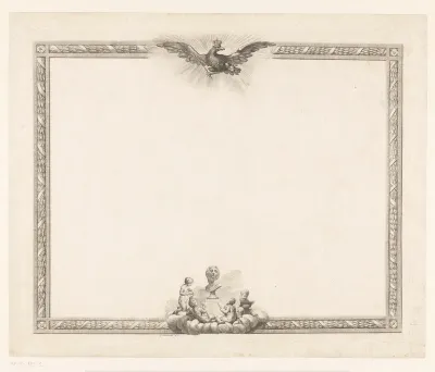 Blanco patent van de Koninklijke Academie der Schone Kunsten in Berlijn met decoratieve omkadering