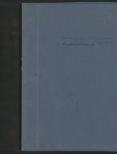 Blauwe map met een deel van een schetsboek, vier losse tekeningen, een veilingcatalogus en een brief met een schets