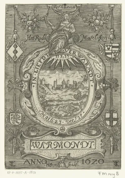 Blazoen van de rederijkerskamer Het Rode Madeliefje te Warmond, 1620