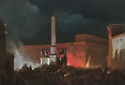 Blessing of Pius IX from the Quirinale at night