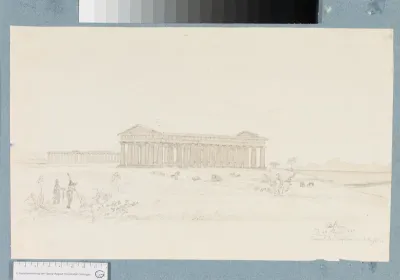 Blick auf den Neptuntempel und die Basilika von Paestum