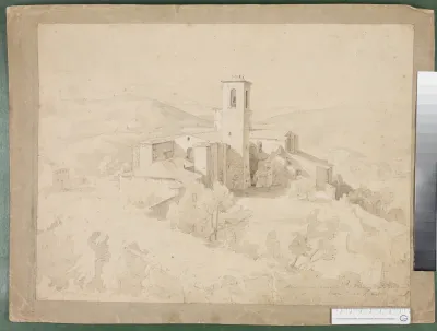 Blick auf San Francesco in Perugia von der Casa Zanetti aus gesehen