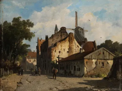 Blick in einer holländische Vorstadtstraße.