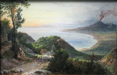 Blick von Pimonte auf die Bucht von Neapel
