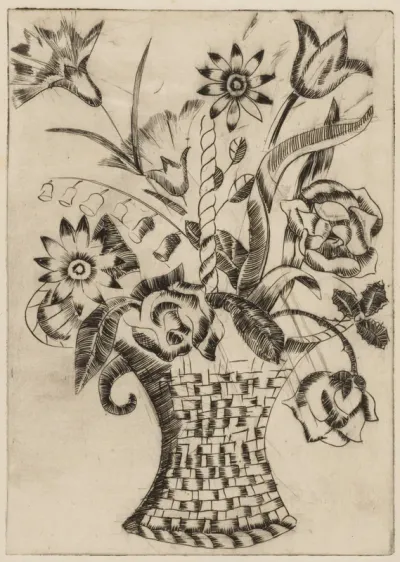 Bloemenmand met hengsel