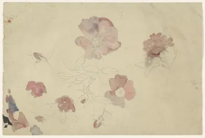 Bloemenstudies in paars en roze