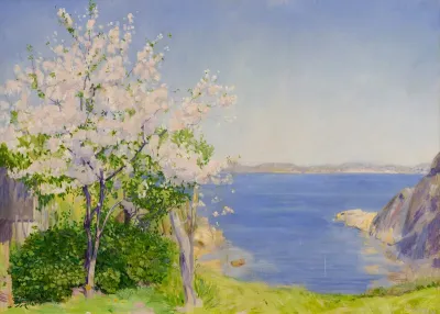 Blomstrende kirsebærtre