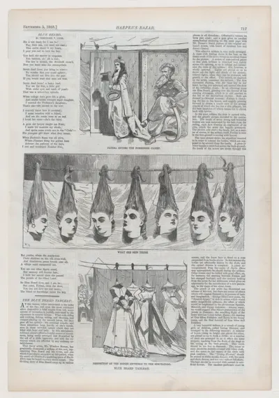 Blue Beard Tableau: Fatima Enters the Forbidden Court; What She Sees There; Disposition of the Bodies (Invisible to the Spectators) (from "Harper's Bazar," Vol. I)