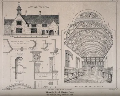 Blundell's School, Tiverton, Devon: with design sketches and key
