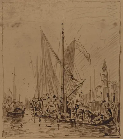 Boats and Gondolas before the Piazza San Marco