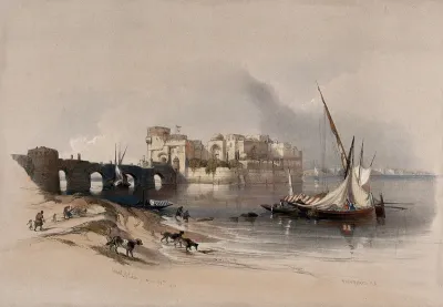 Boats at the citadel of Sidon