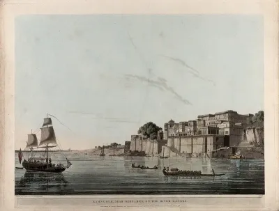 Boats on the Ganges at Ramnagar, Uttar Pradesh